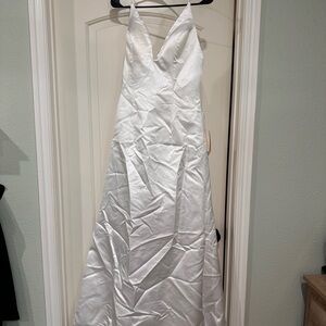 Elegant White Halter Gown